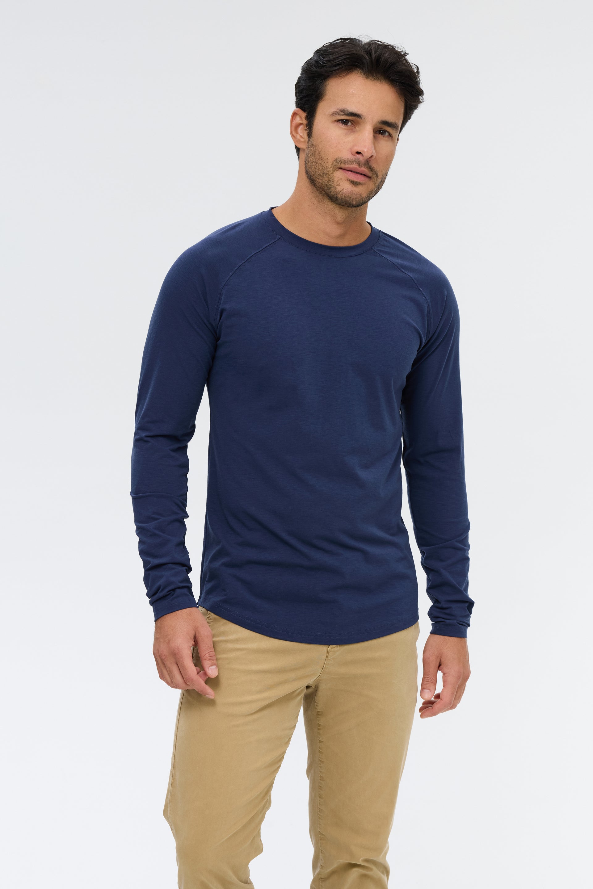 T-shirt en mélange de modal et de coton à manches longues et col en V | Vêtements Lavande Hill T-shirt en mélange de modal et de coton à manches longues et col en V | Vêtements Lavande Hill